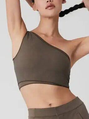 Alo Yoga Mesh Sheer Illusion Tank - Olive Tree - Size Small